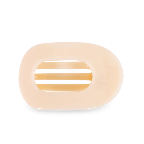 Almond Beige Large Flat Round Hair Clip