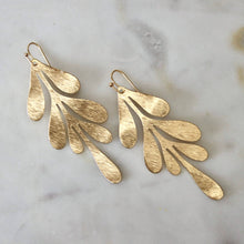 Brass Leaf Statement Earrings