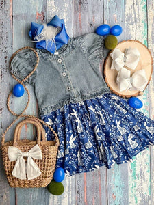 Denim & Bunnies Dress: 6y