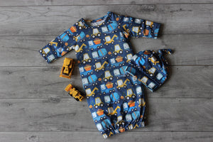 Truck Baby Gown and Hat Set