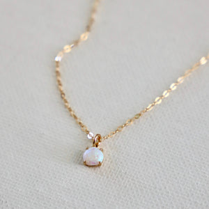 Opal Drop Necklace - Gold