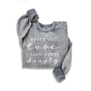 LOVE DEEPLY MINERAL SWEATSHIRTS: MINERAL DENIM BLUE / L