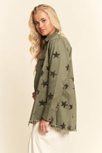 This Star Printed Baby Doll Front Snap Jacket