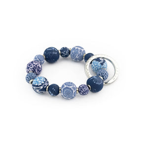 Dutch Blue Small Bead Keychain