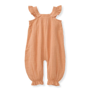 Dotted Muslin Jumpsuit: Peach Puff