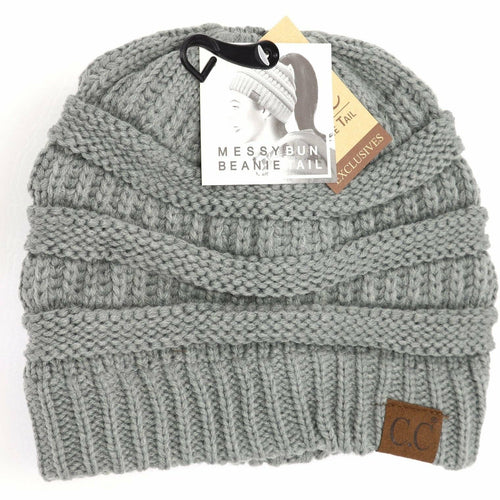 Solid Classic CC Beanie Tail: Natural Grey