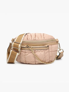 Mabel Quilted Nylon Belt Bag w/ Guitar Strap: Pewter