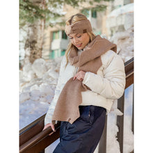 Chevron Knit Knot Women's Fashion Headband: Taupe