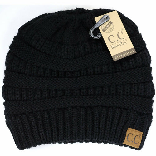 Solid Classic CC Beanie Tail: Black