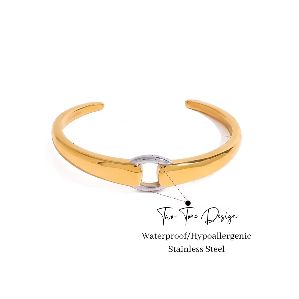 Two-Tone Stainless Steel Cuff Bracelet ~ Deep South Original