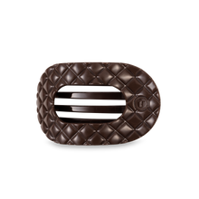 Flat Round Hair Clip | Medium | Truly Taupe Quilted
