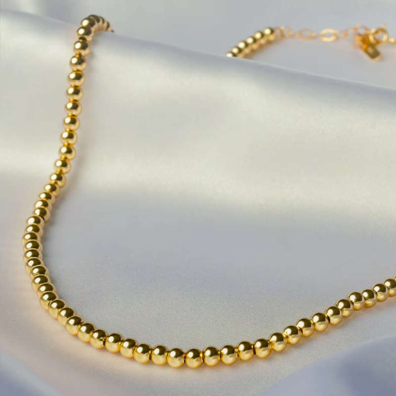 Aurora Beaded Necklace ~ 18k gold plated Stainless Steel