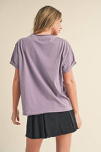 Mali Baby Tee Short Sleeve Top: Plum