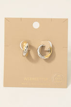 Gold Dipped Two Tone Hinge Hoop Earrings