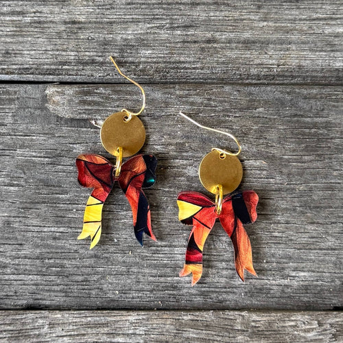 Audrey Bows - Autumn Stained Glass - Acrylic Earrings