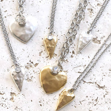 Hammered Heart Mixed Metal Necklace