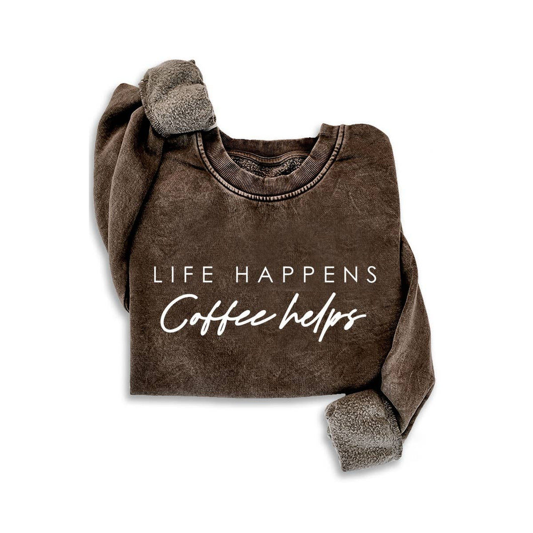 LIFE HAPPENS MINERAL SWEATSHIRTS: MINERAL BROWN / XL