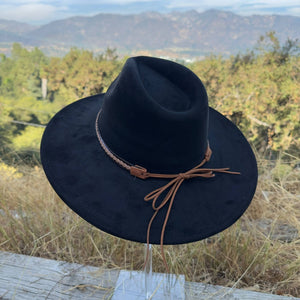 Fashion Classic Wide Brim Suede Hat - Rust