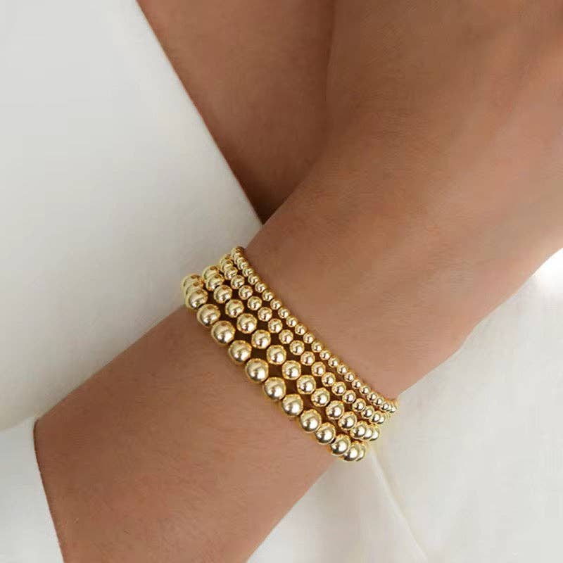Stainless Steel Gold Beaded Bracelets ~ Deep South Originals: 5mm