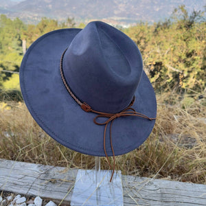 Fashion Classic Wide Brim Suede Hat - Rust