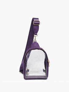 M2436CR Ellen Clear Sling Bag w/ Removable Guitar Strap: Silver