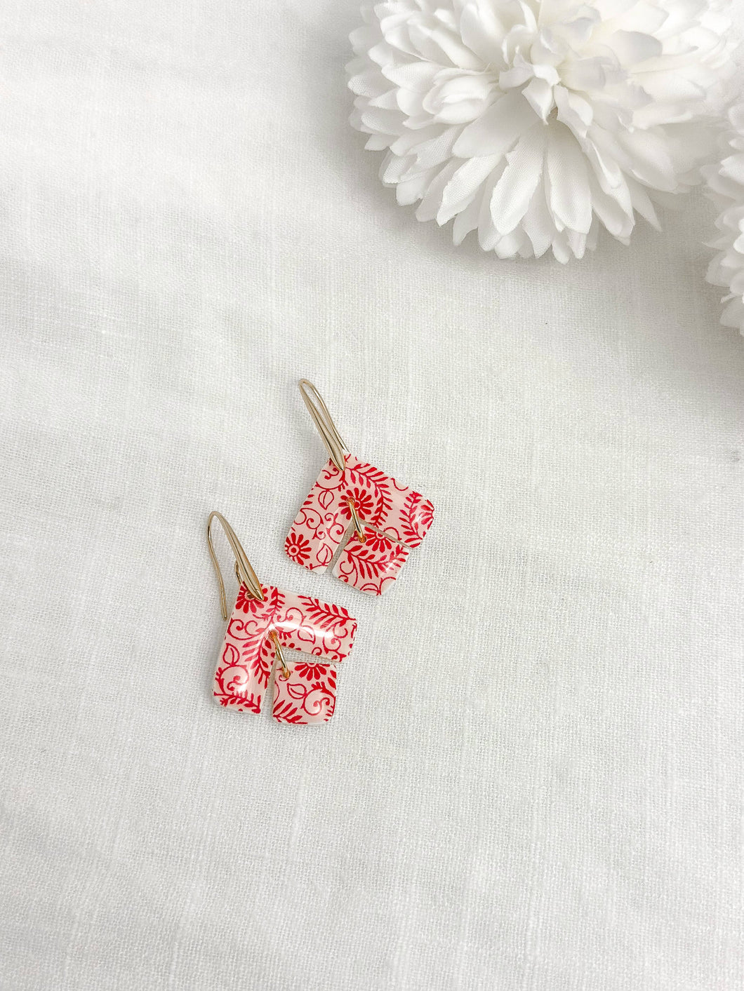 Liza Drop Earrings: Cherry