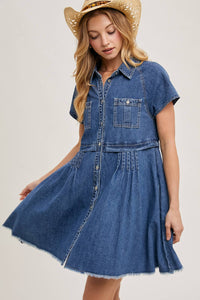 Denim Button Down Shirt Mini Dress