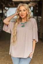 Ribbed Relaxed Boyfriend Shirt w/ Pocket Detail: PEARL GREY / S/M