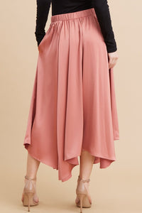Satin Sleek A-Line Skirt with Pockets