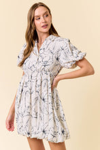 Floral Print Split V-Neck Bubble Hem Mini Dress