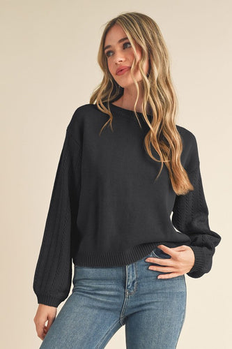 Tie Back Detail Sweater - Black