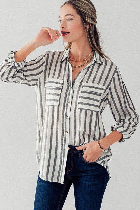 Madison Silky Organic Stripe Shirt