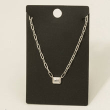 Gold Dipped Cz Baguette Pendant Necklace: GOLD