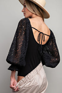 Floral Lace Open Back Bodysuit