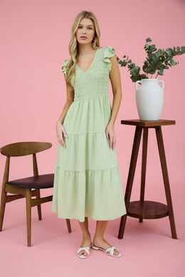Flutter Sleeve Maxi Dress - Sage
