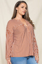 Plus Striped Woven Shirt