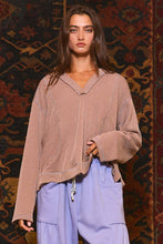 Deep V-nekline Oversized Top: Coffee / S-M-L (2-2-2)