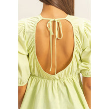 Puff Sleeve Open Back Top