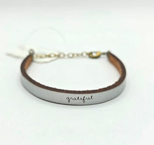 "Grateful" Adjustable Leather Bracelet