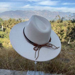 Fashion Classic Wide Brim Suede Hat - Rust