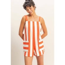 Striped Sleeveless Overall Romper