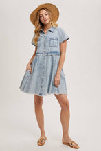 Denim Button Down Shirt Mini Dress
