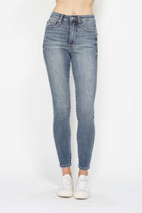 Judy Blue HW Tummy Control Contrast Wash Skinny Jeans