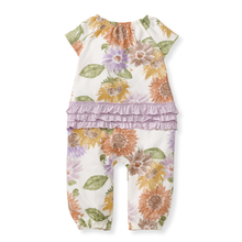 Sweet Sunflowers Jumpsuit: Eggshell