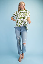 Green Floral High-Low Top