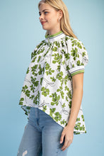 Green Floral High-Low Top