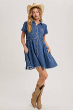 Denim Button Down Shirt Mini Dress