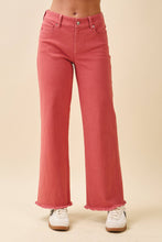 Wide Leg Raw Hem Denim Pants