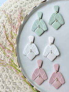 Blooming Boomerang Earrings: Sage Green