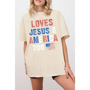 Loves Jesus & American Too Mineral Graphic Tee